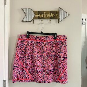 Lady Hagen Pink Multi-Print Golf Skirt Size 16
